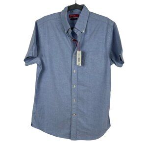 Cremieux Blue Slim Fit Short Sleeve Button Down Shirt